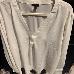 Ann Taylor Women's Ivory V-Neck Blouse